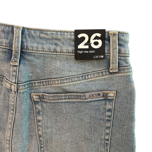 NWT Joe's Jeans Women's Blue Denim Mini Skirt Size 26 Casual Raw Hem Summer - Picture 2 of 11